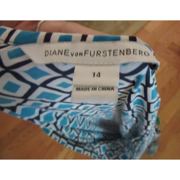 Diane Von Furstenberg New Della Silk Blend Dress Size 14 - Picture 7 of 8